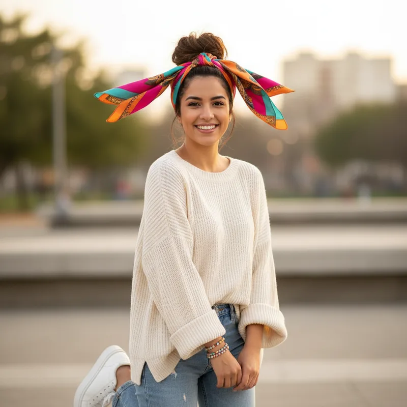Top knot con pañoleta