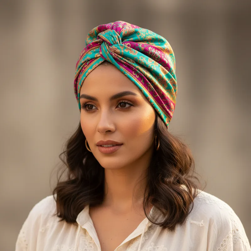 2. En la cabeza (turbante)