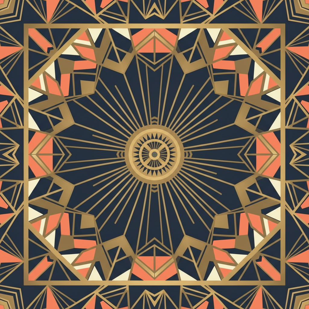 Diseño Pañoleta Geométrica Art Deco