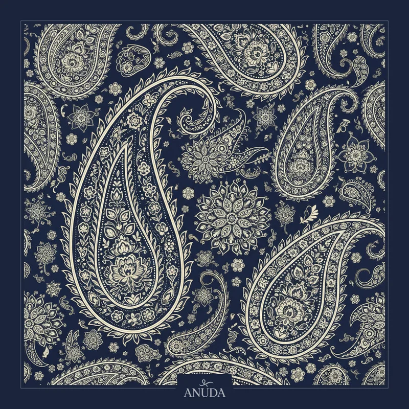 Pañoleta Paisley Azul